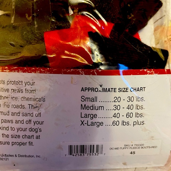 Dog boots Dickens Fluffy Fleece Size Meduim - Picture 4 of 4